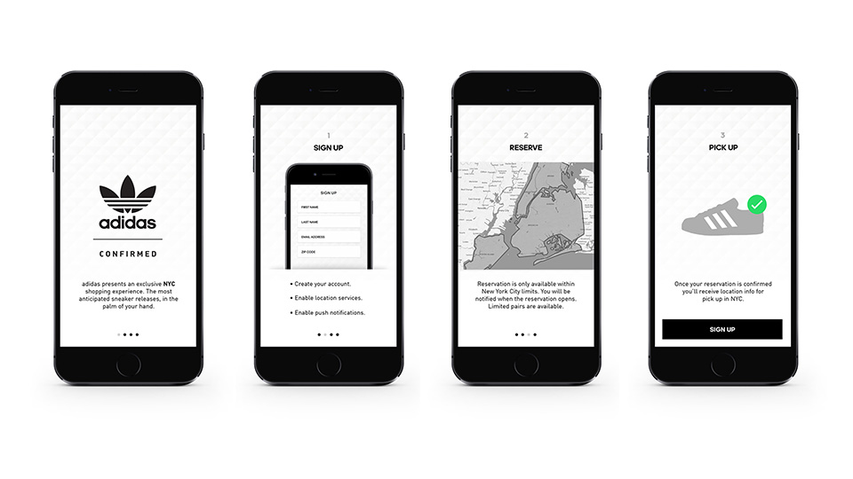 Muy lejos Remisión Compositor adidas lanza una app para reservar lanzamientos - awesole